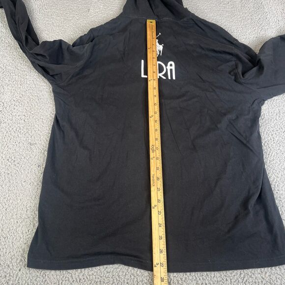 Polo Ralph Lauren Polo Bear Hoodie Mens L Black Knit Sweatshirt 2 Sided Sweater - Picture 7 of 9